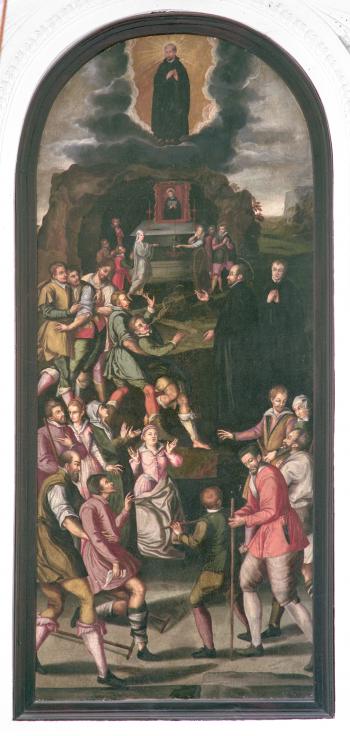 Darstellung wunderbarer Heilungen auf die Fürbitte des (schon verstorbenen) Ignatius.