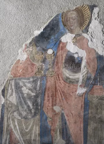 Hl. Barbara (Ausschnitt des Freskos)